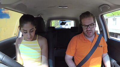 Student driver publicly sucks instructor before pussyfucking