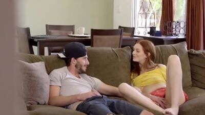 Rough stepbro banged his amazing redhead stepsis Maya Kendrick so hard