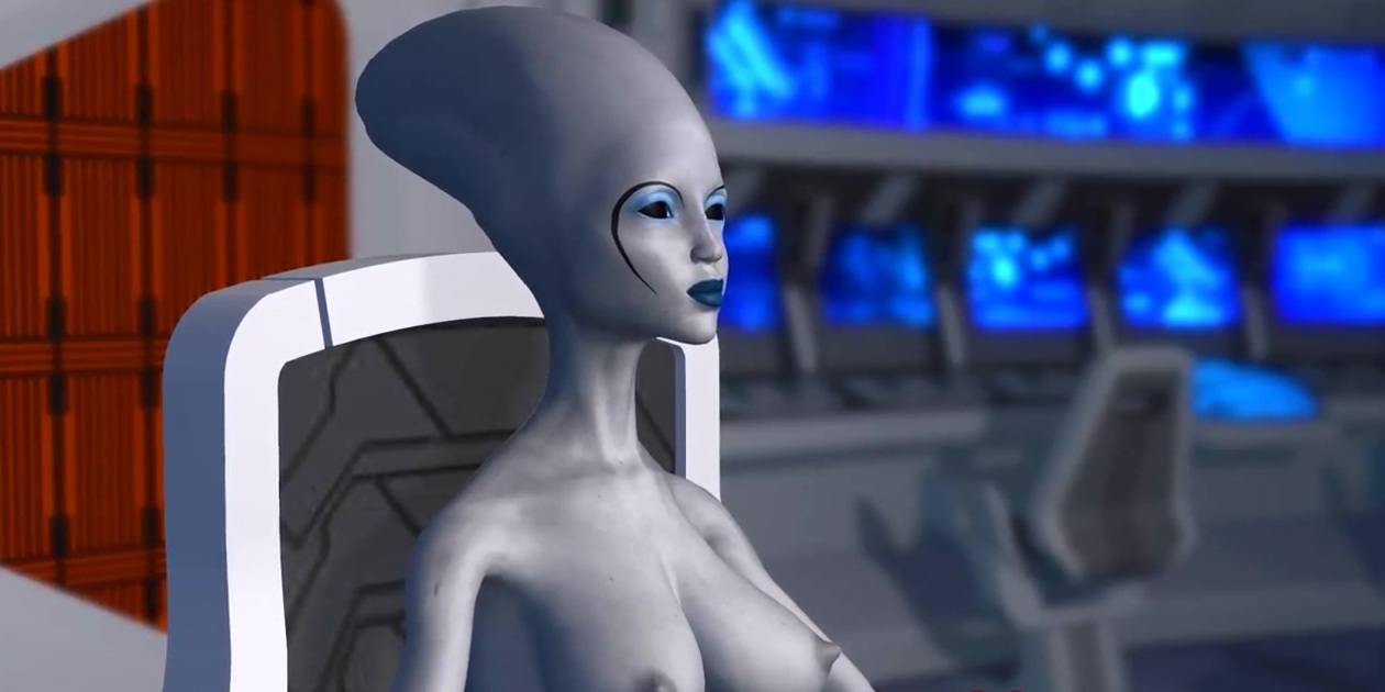 Sexy Naked Alien - Its.PORN - Sexy sci-fi female alien plays with a black girl in the space  station